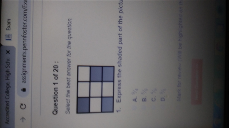 Express the shaded part of the picture as a fraction.-example-1