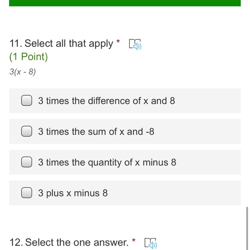 Select all that apply. 3(x-8)-example-1