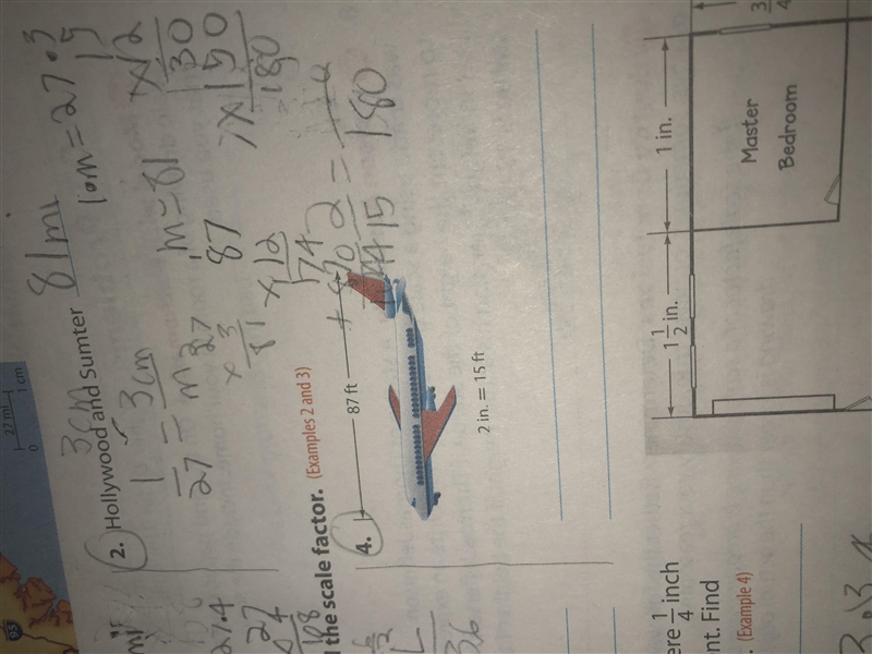 Find the length of each model. Then find the scale factor use image to help. 2 in-example-1