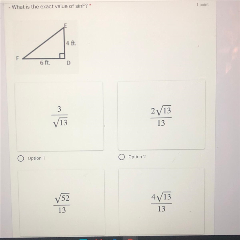 What is the exact value of sinF?-example-1