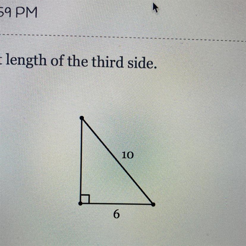 Find the exact length of the third side-example-1