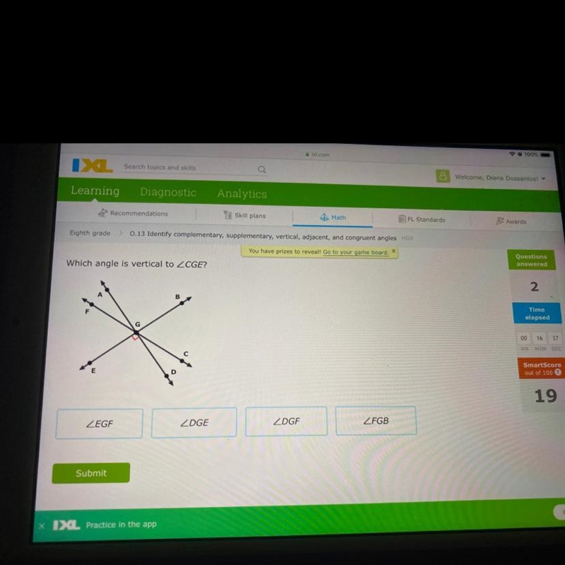 Which angle is vertical to CGE? EGF DGE DGF FGB-example-1