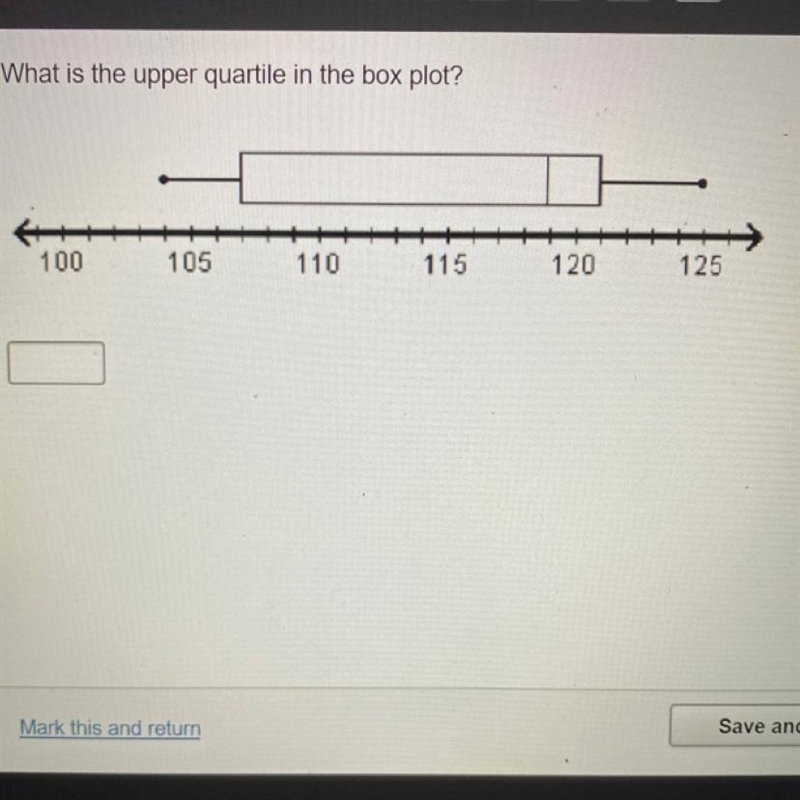 What is the upper quartile in the box plot-example-1