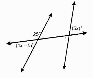 In the diagram, what is the measure of angle 1 to the nearest degree? 33° 55° 75° 105°-example-1