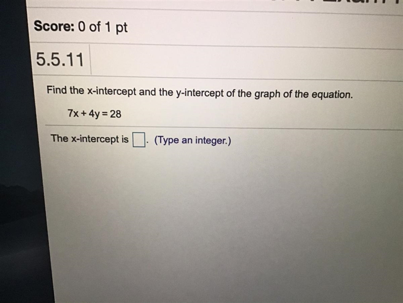 Find the x and y intercept of the graph in the equation. EASY 30 POINTS!!!!!-example-1