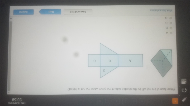 Which face of the net will be the shaded side of the prism when the net is folded-example-1