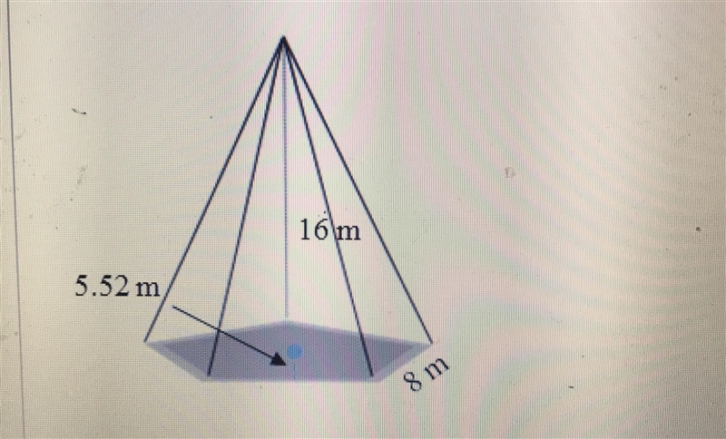 Find the volume of the regular pyramid. A. 588.8 m^3 B. 235.52 m^3 C. 706.56 m^3 D-example-1