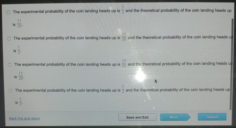 Mai conducted an experiment by flipping a fair coin 200 times. The coin landed heads-example-1