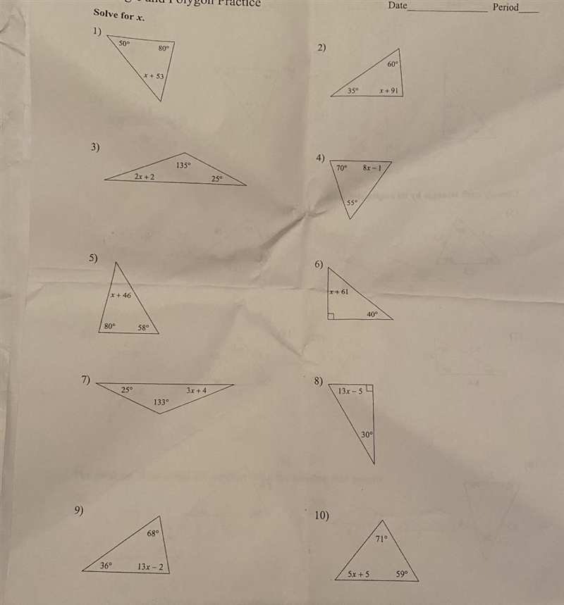 Triangle and polygon practice, help please!! Even just with one of them!-example-1