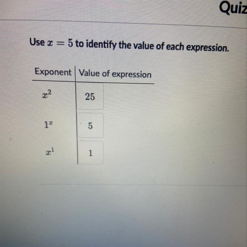 Use X= 5 to identify the value of each expression .-example-1