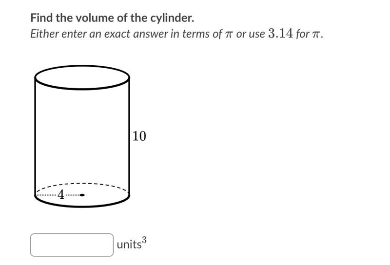 Find the volume of the cylinder.-example-1