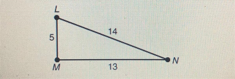 Triangle LMN is a right triangle. True or false-example-1