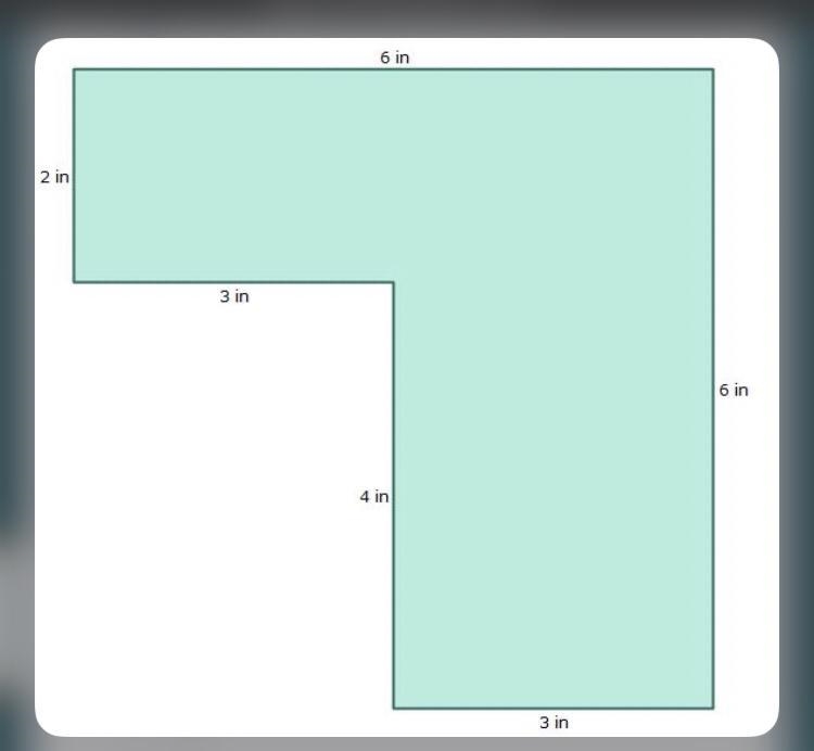 What is the area of the figure? A) 18 in2 B) 24 in2 C) 30 in2 D) 36 in2-example-1