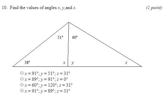 Find the value of angles x, y, and z-example-1