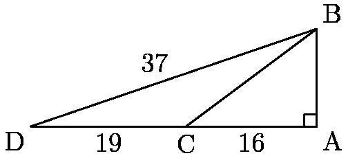 Please Help! Given the right triangles ABC and ABD, what is the length of segment-example-1