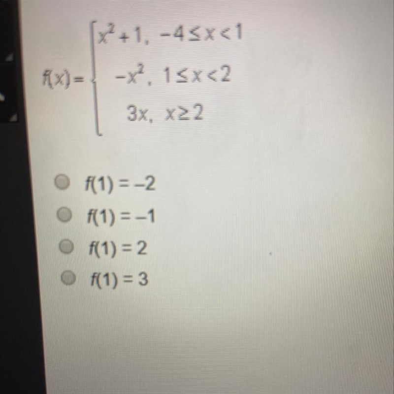 The equation of the piecewise defined function f(x) is below. What is the value of-example-1