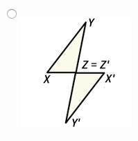 PLEASE HELP ASAP!!!!!!! Identify the image of ∆XYZ for a composition of a 45° rotation-example-4