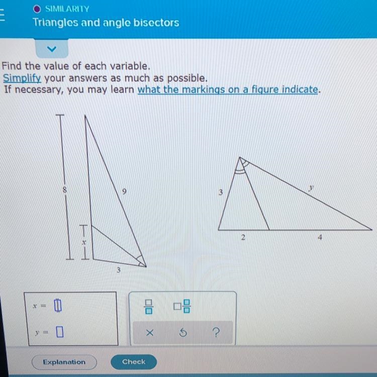 Triangles & Angle Bisectors! Can someone help me with this problem? Find X &amp-example-1