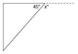 Determine the value of x in the triangle shown. answers : 180° 135° 90° 45°-example-1