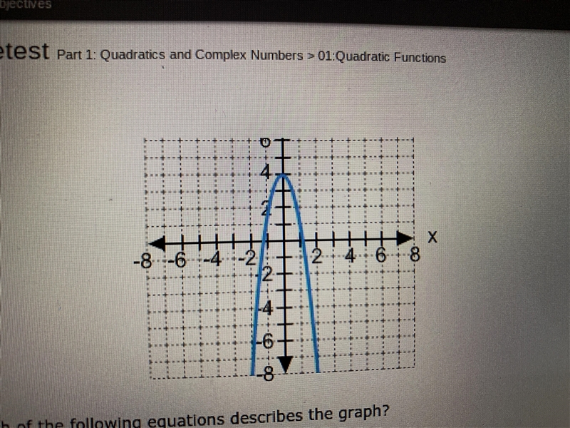 Which of the following equations describes the graph?-example-1