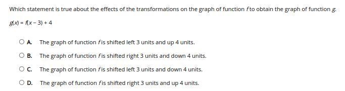 Which statement is true about the effects of the transformations on the graph of function-example-1