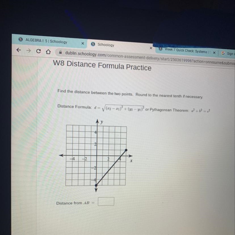 What is the distance between the two dots?-example-1