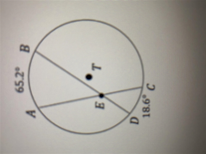 In circle T below, find the measure of angle BEC (This is actually Geometry so..)-example-1