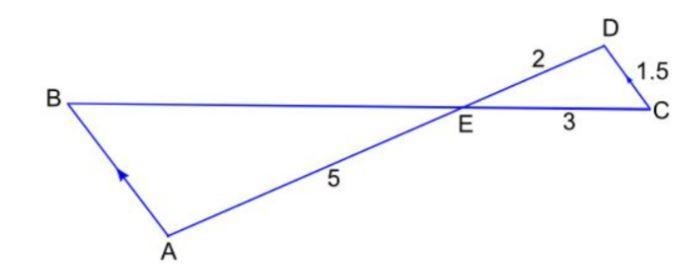 AB is parallel to CD. What is the length of BE? 3.75 6 3.33 7.5-example-1