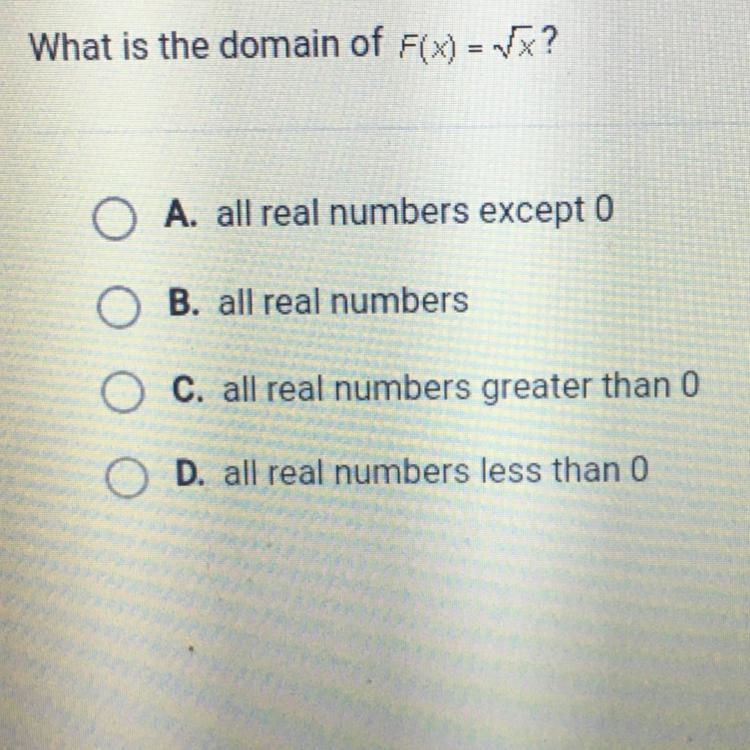 What is the domain of F(x) = x?-example-1