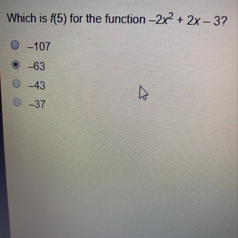 Which is f(5) for the function -2x-example-1