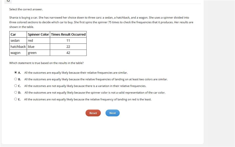 Shania is buying a car. She has narrowed her choice down to three cars: a sedan, a-example-1