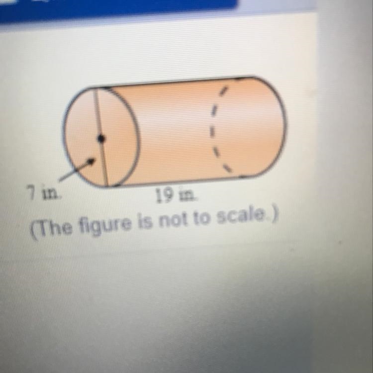 Use a formula to find the surface area of the cylinder . Use 3.14 for π.-example-1