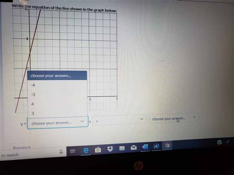 PLEASE SOMEONE HELP ME!!! Write the equation of the line shown in the graph below-example-1