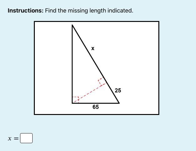 Find the missing length indicated.-example-1