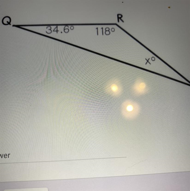 Use the triangle below, set up and solve an equation in order to find the value of-example-1