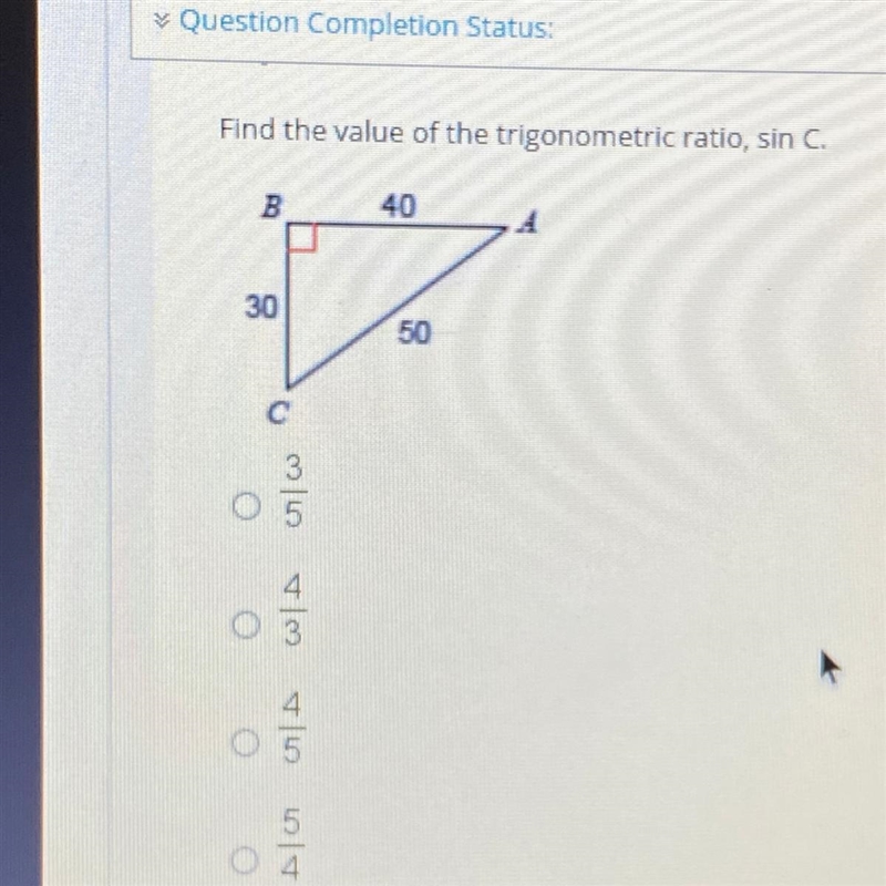 Find the value of the trigonometric ratio, sin C.-example-1