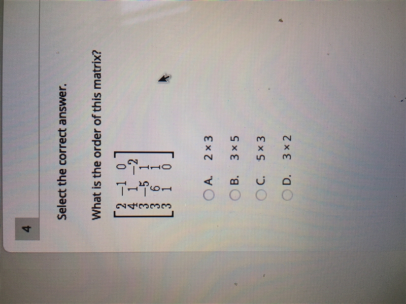 What is the order of this matrix.-example-1