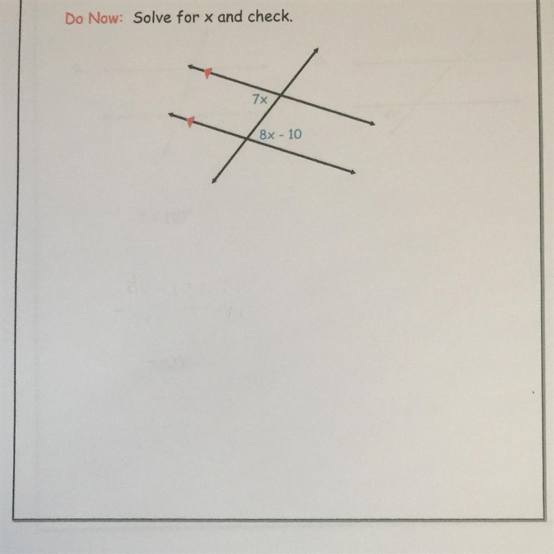 Solve for x the answer should be x=10 show steps-example-1