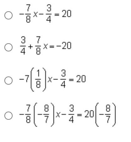 Which equation, when solved, results in a different value of x than the other three-example-1