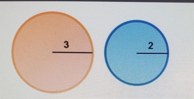 What is the ratio of the diameter of the orange circle to the diameter of the blue-example-1