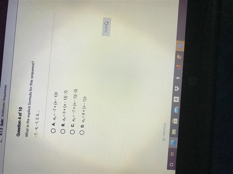 What is the explicit formula for this sequence ? -7,-4,-1,2,5,...-example-1