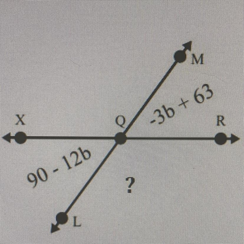 Find the measure for ∠LQR. A) 126 ° B) 129 ° C) 131 ° D) 133 °-example-1