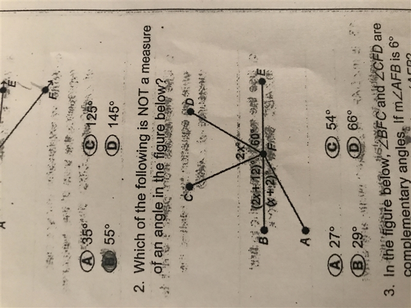 Which of the following is not a measure of an angle in the figure below? Attached-example-1