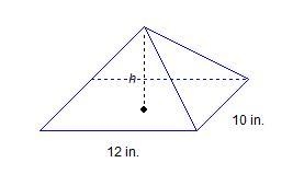 If the volume of the pyramid shown is 360 inches cubed, what is its height? A rectangular-example-1