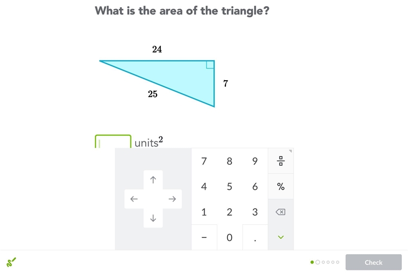 What is the area of the triangle? 24,25,7 Pls pls helpp!!!!-example-1