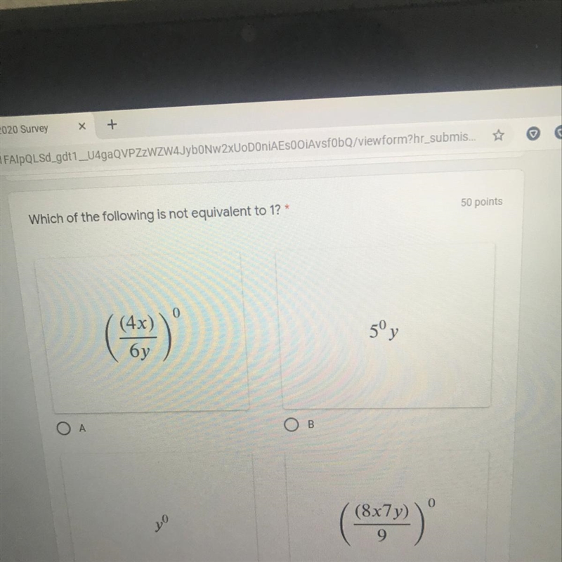 Which of the following is not equivalent to 1?-example-1