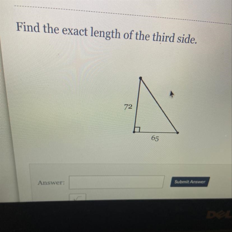 Find the exact length of the third side.-example-1