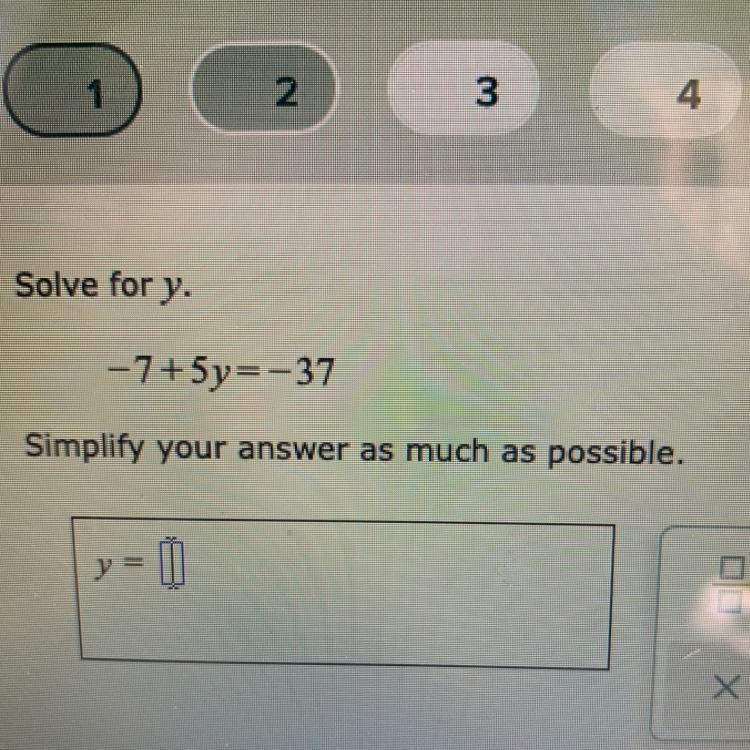 -7+ 5Y = -37 simplify your answer as much as possible-example-1