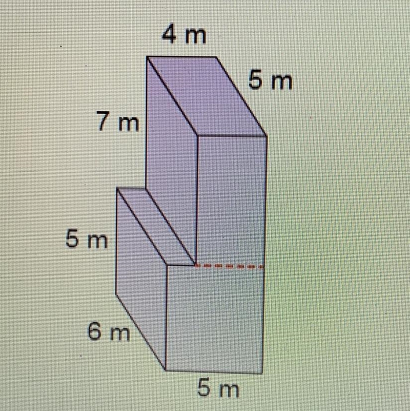 What is the volume of the figure? 116 m3 190 m3 290 m3 390 m3-example-1