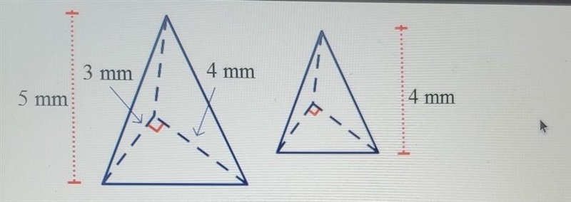 The two pyramids are similar. Find the volume of the smaller pyramid. Round your answer-example-1